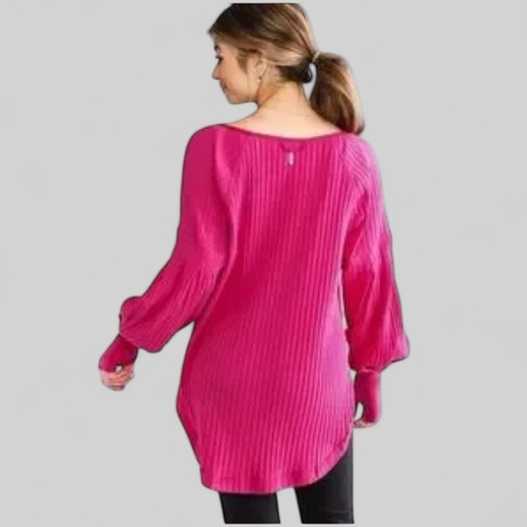 Free People Movement Bella Layer Ribbed Henley Top. - Picture 2 of 6